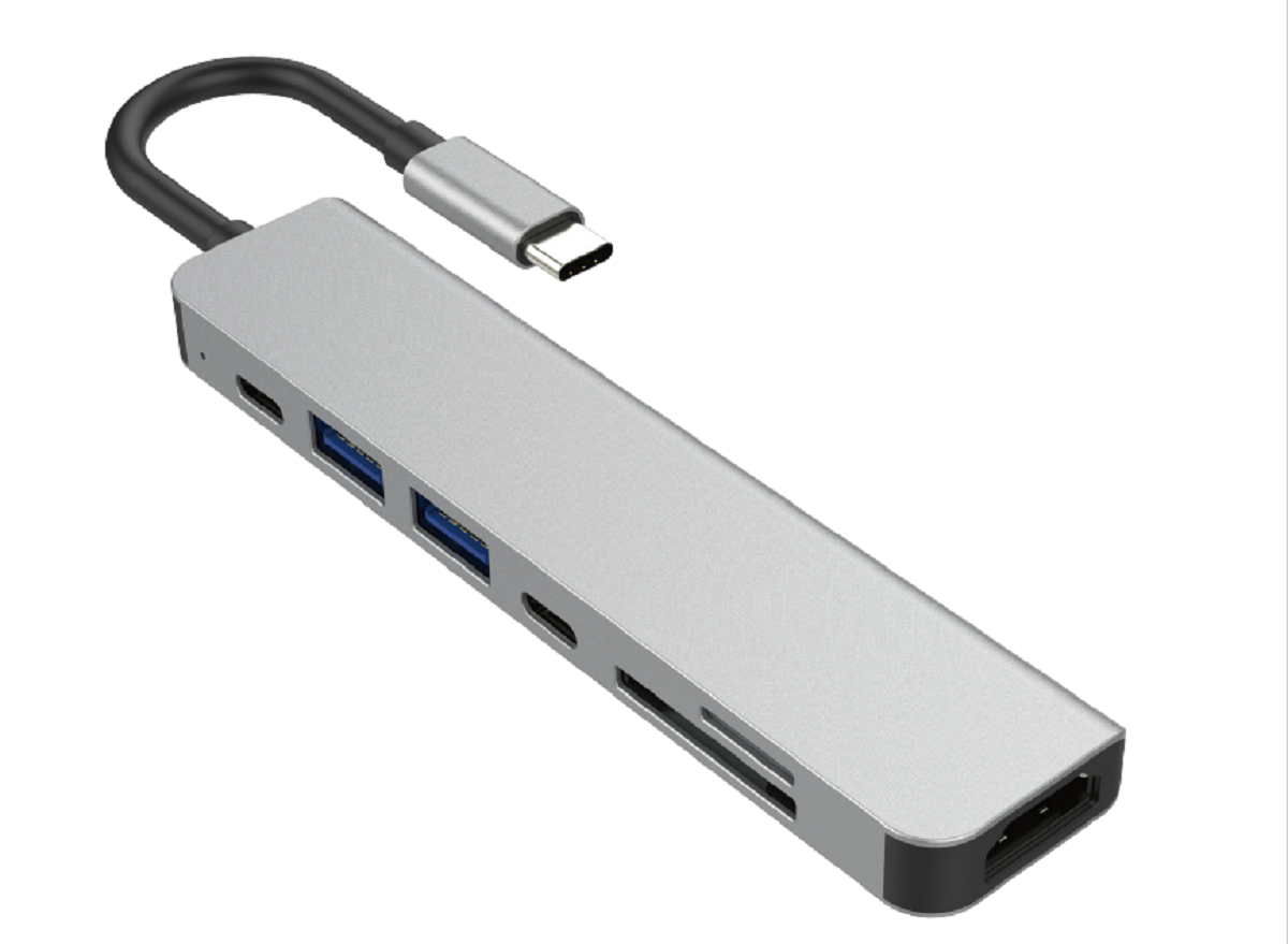 373 USB-C HUB To HDMI+USBX2+PD+C +SD+TF